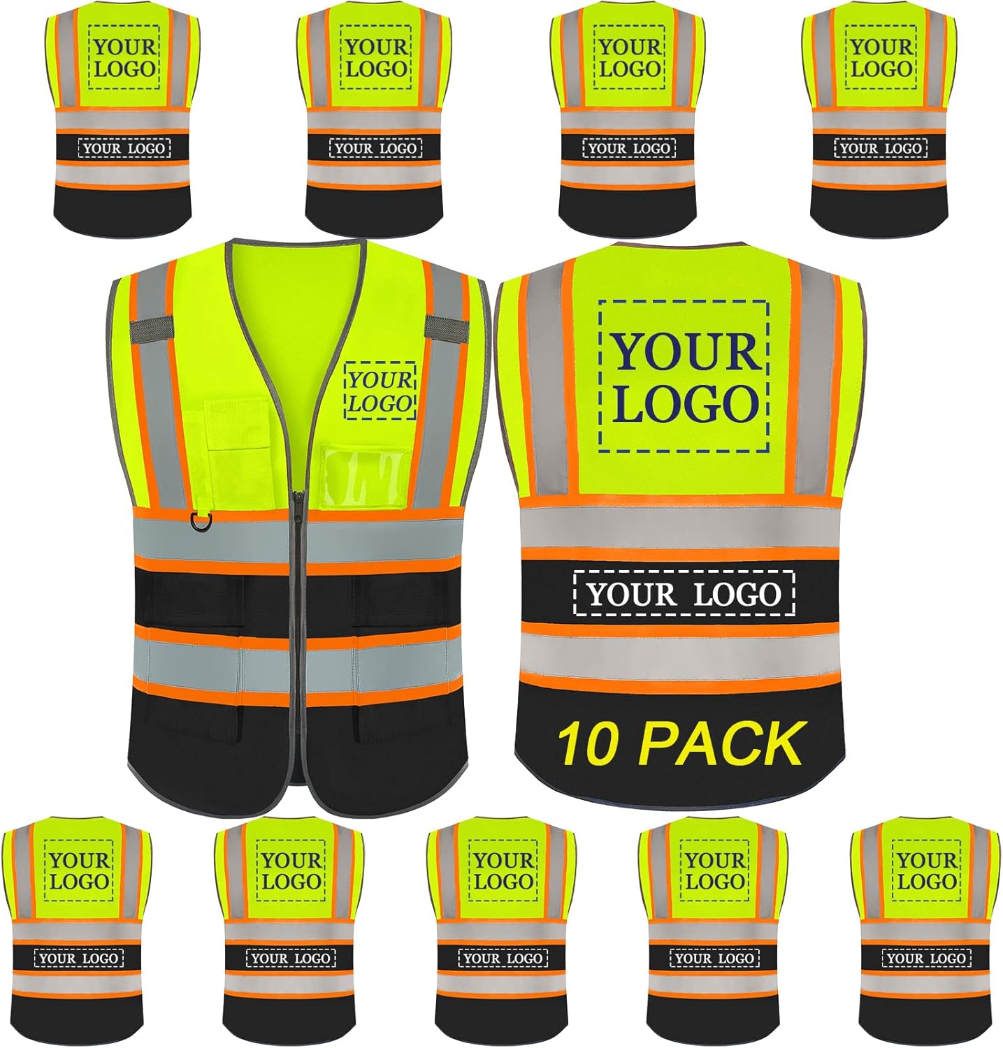 Custom Logo Safety Vest Class 2 High Visibility Reflective Gear