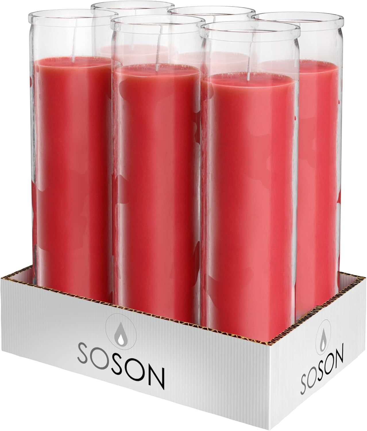 Simply Soson 2x8 inch Red Devotional Candles for Prayer