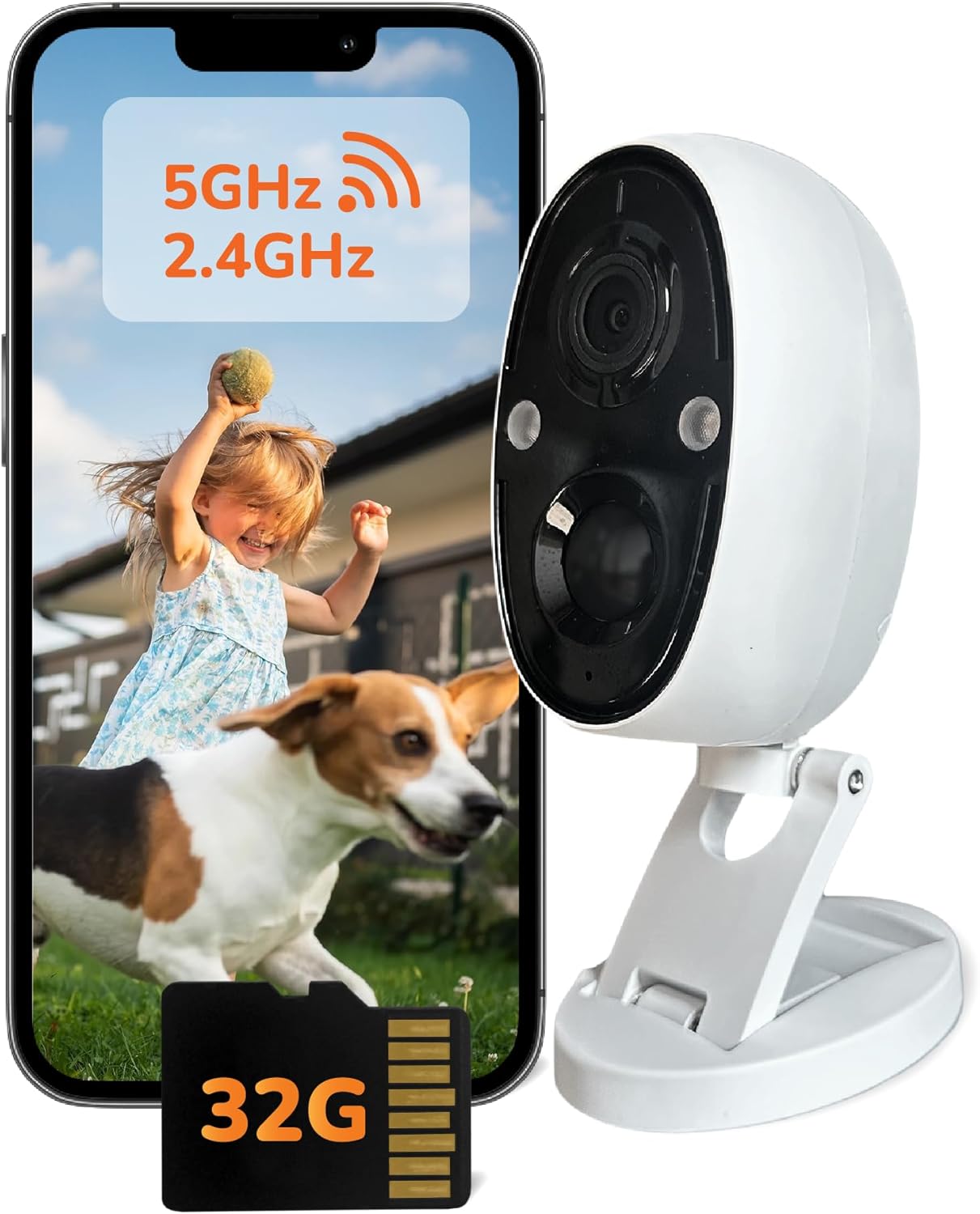 Sensforge Indoor Outdoor Battery Camera with 2.5K Video Quality