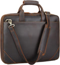 Leather Slim Briefcase for Men 15.6ft Laptop Crossbody Messenger Bag