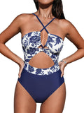 Elegant CUPSHE Women's One Piece Swimsuit with Plunge Neck Design