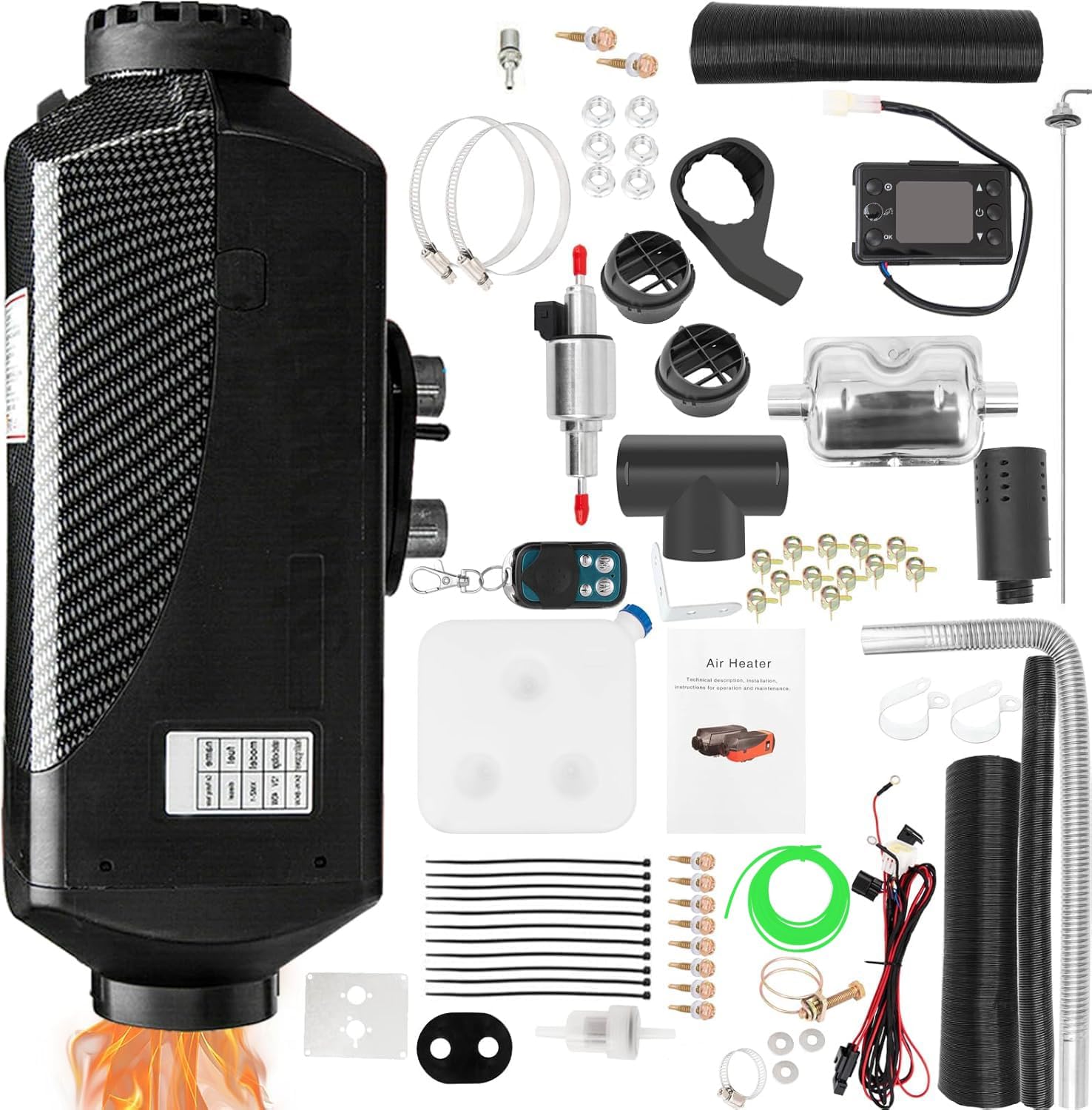 Fast Heat 8KW Diesel Heater w/ Remote - Vehicle, RV, Camper