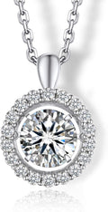 MomentWish Moissanite Heart Necklace for Women - Dazzling Dance