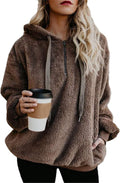 ReachMe Womens Oversized Sherpa Pullover Hoodie - Cozy Fuzzy Fleece it