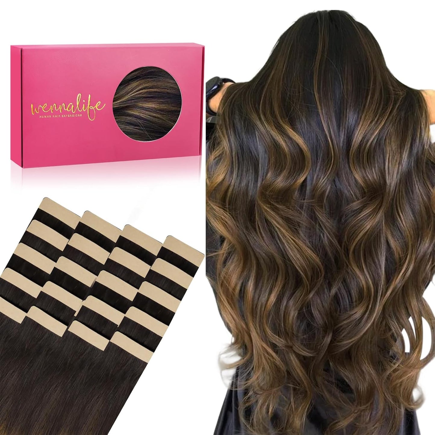 WENNALIFE Tape in Hair Extensions for Stunning Volume and Length