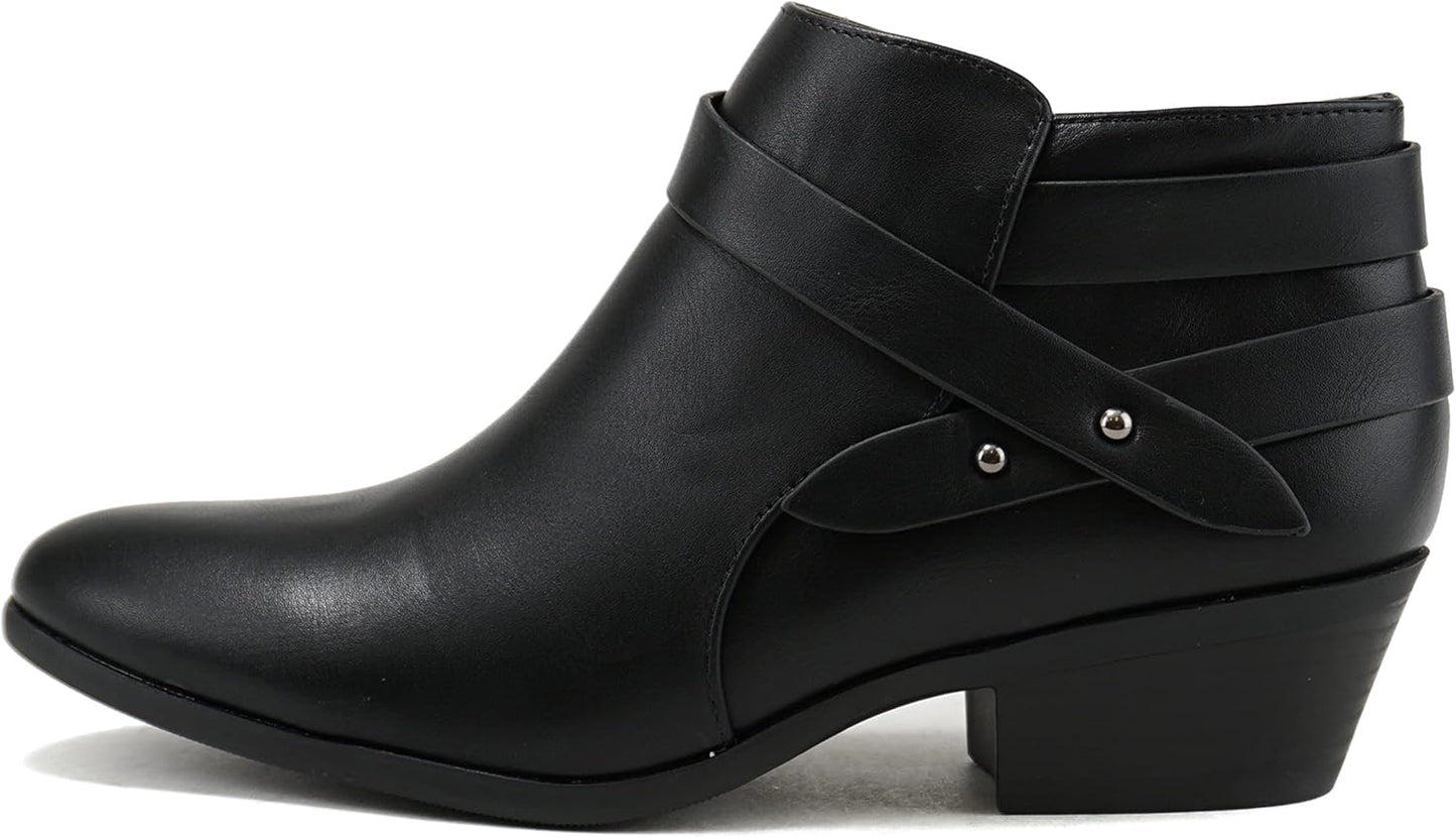 Soda SWEETEN Women's Fashion Closed Toe Multi Strap Bootie