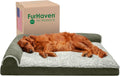 Furhaven Memory Foam Dog Bed for Large Dogs - Supportive L Chaise