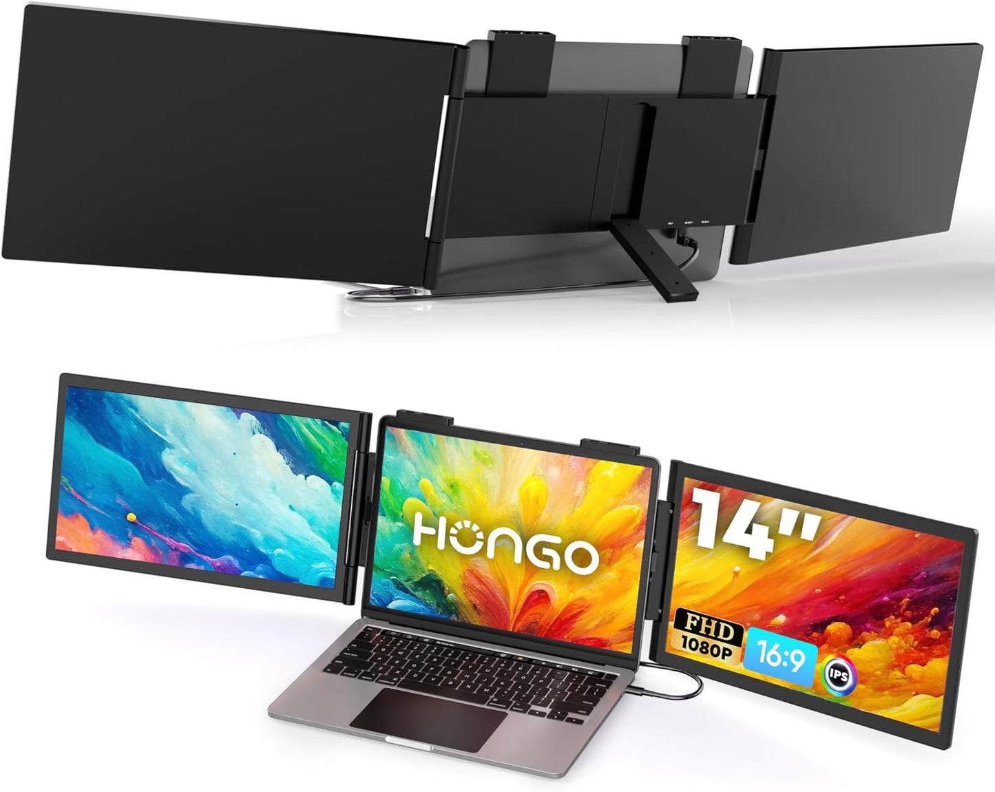 HONGO Laptop Screen Extender - Portable Dual Monitor for Work