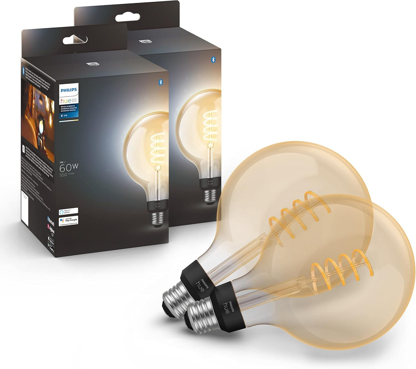 Philips Hue Smart 60W G40 Filament LED Bulb for Ambiance