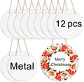 12 pcs sublimation door hanger blanks 10 in metal circle - DIY-ready