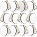 Wedding Tambourine 12 Pcs Hand Held Percussion - Compact 4in Set