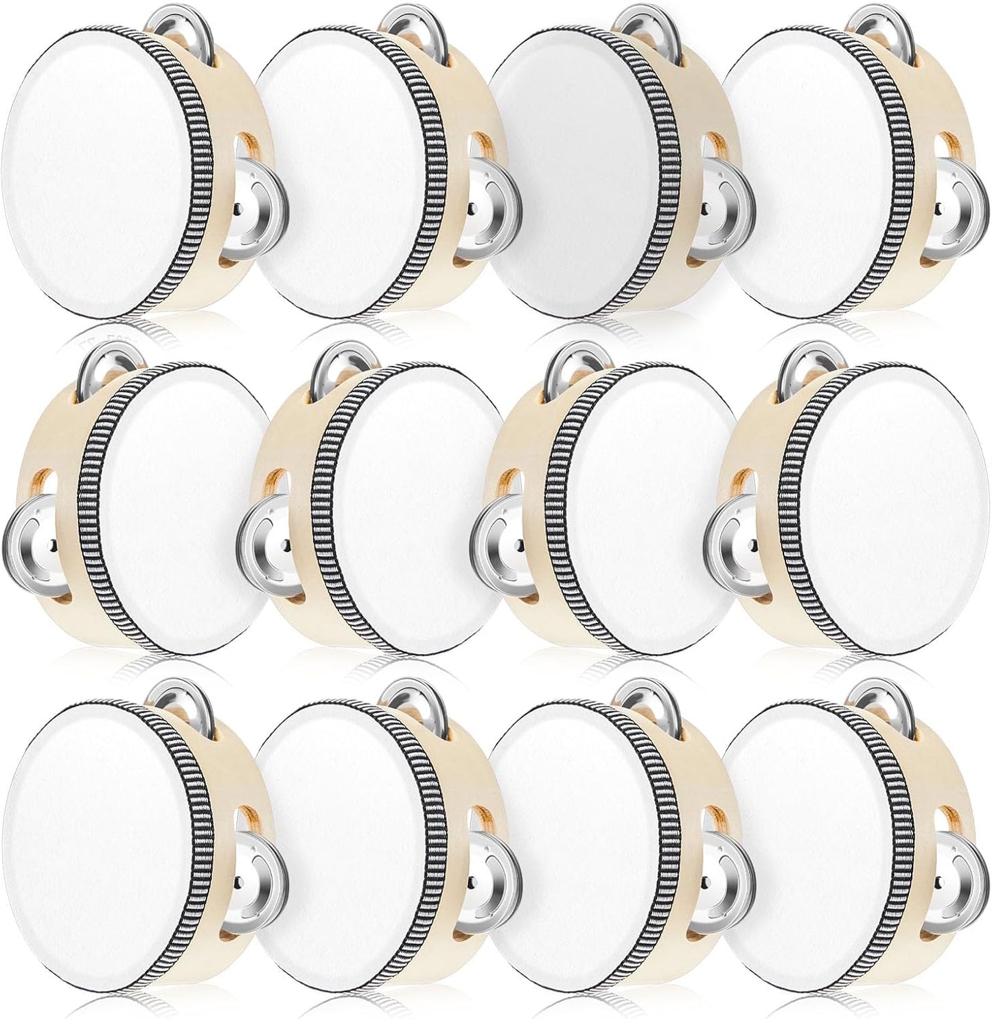 12 Pcs Wedding Tambourine Drum for Adults Hand Held Percussion