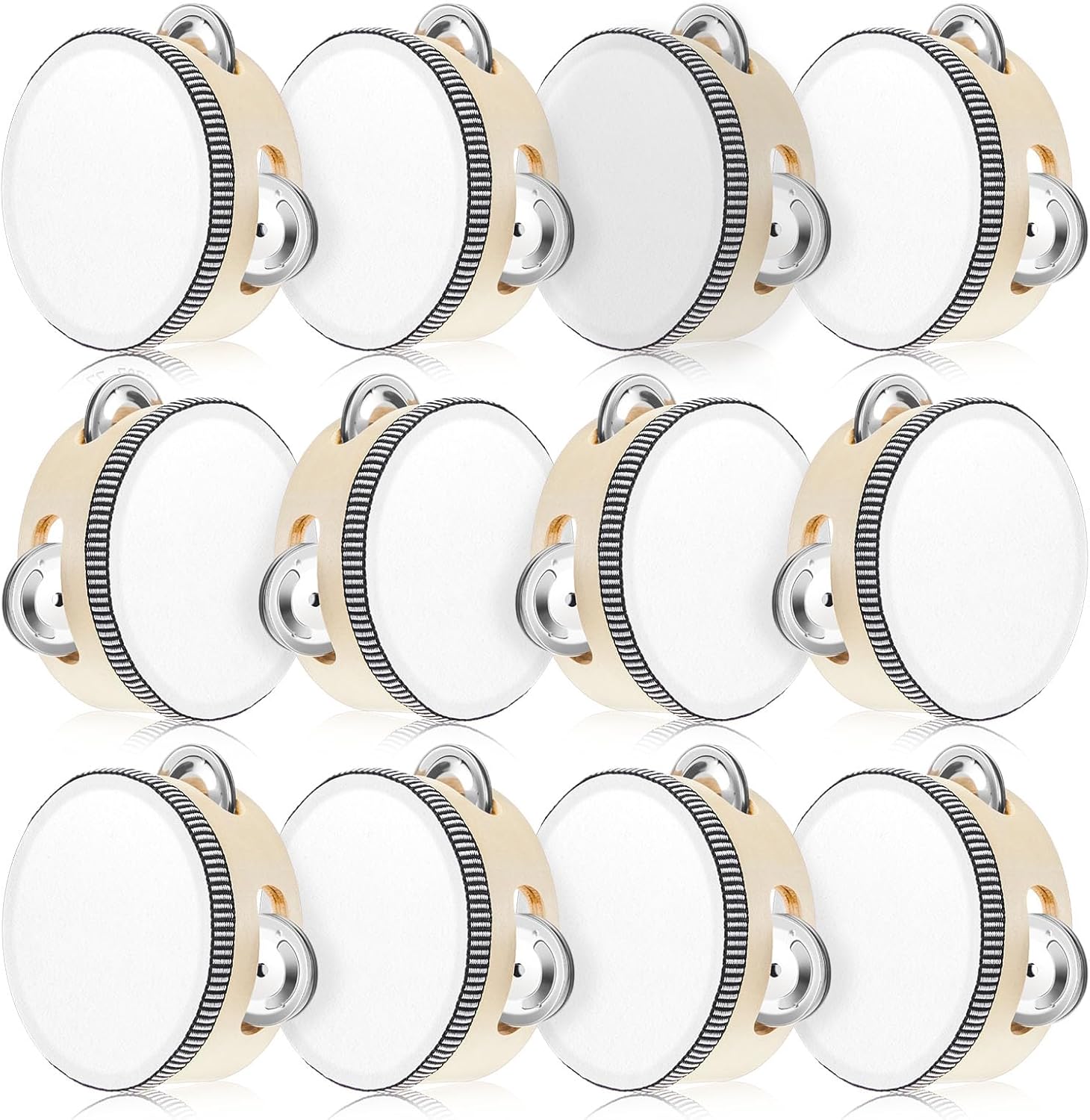 12 Pcs Wedding Tambourine Drum for Adults Hand Held Percussion