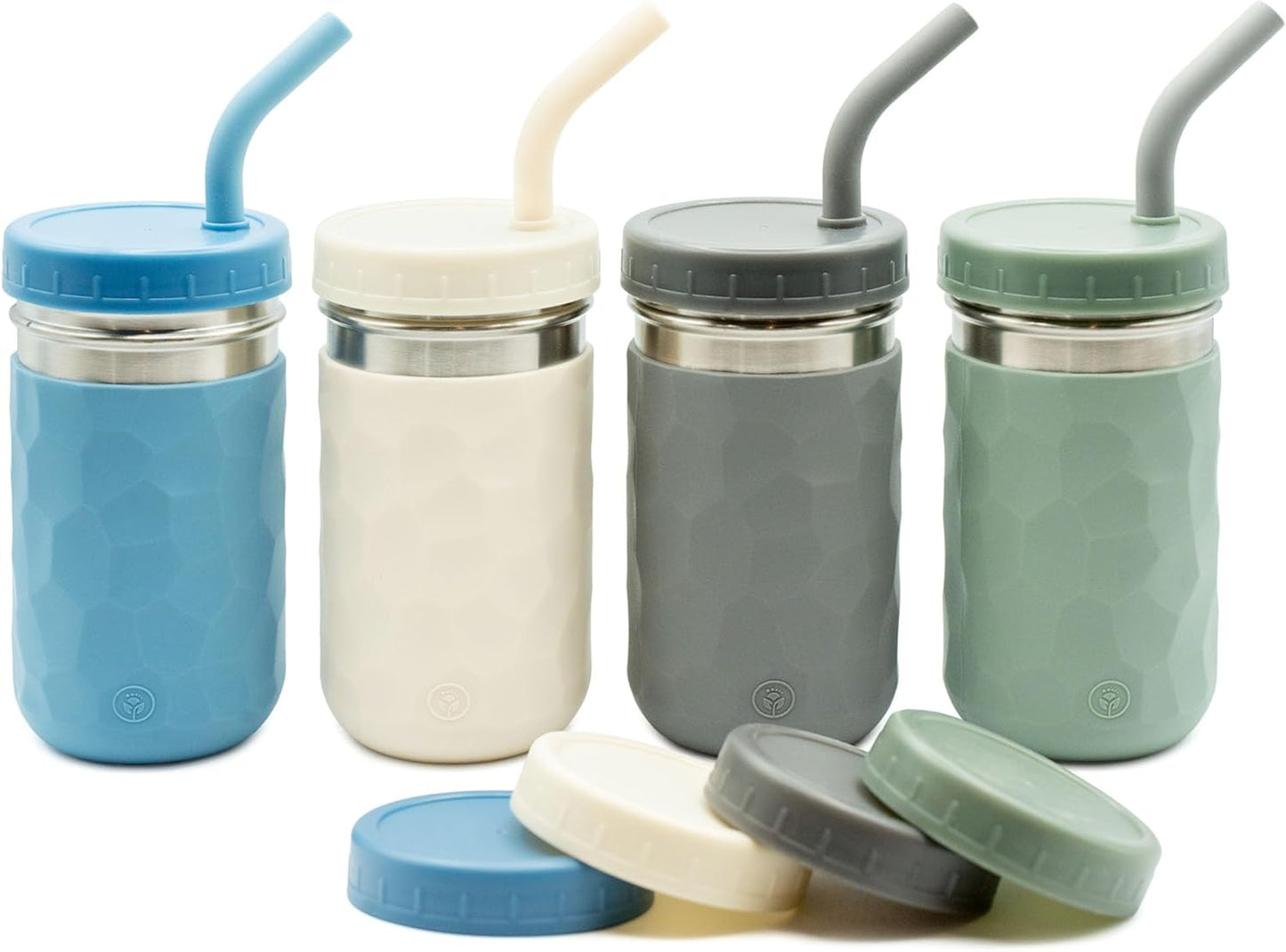 WeeSprout 2-in-1 Drinking Cups for Kids with Silicone Straws