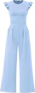 Summer Jumpsuits for Women Dressy - Ruffle Cap Sleeve Romper