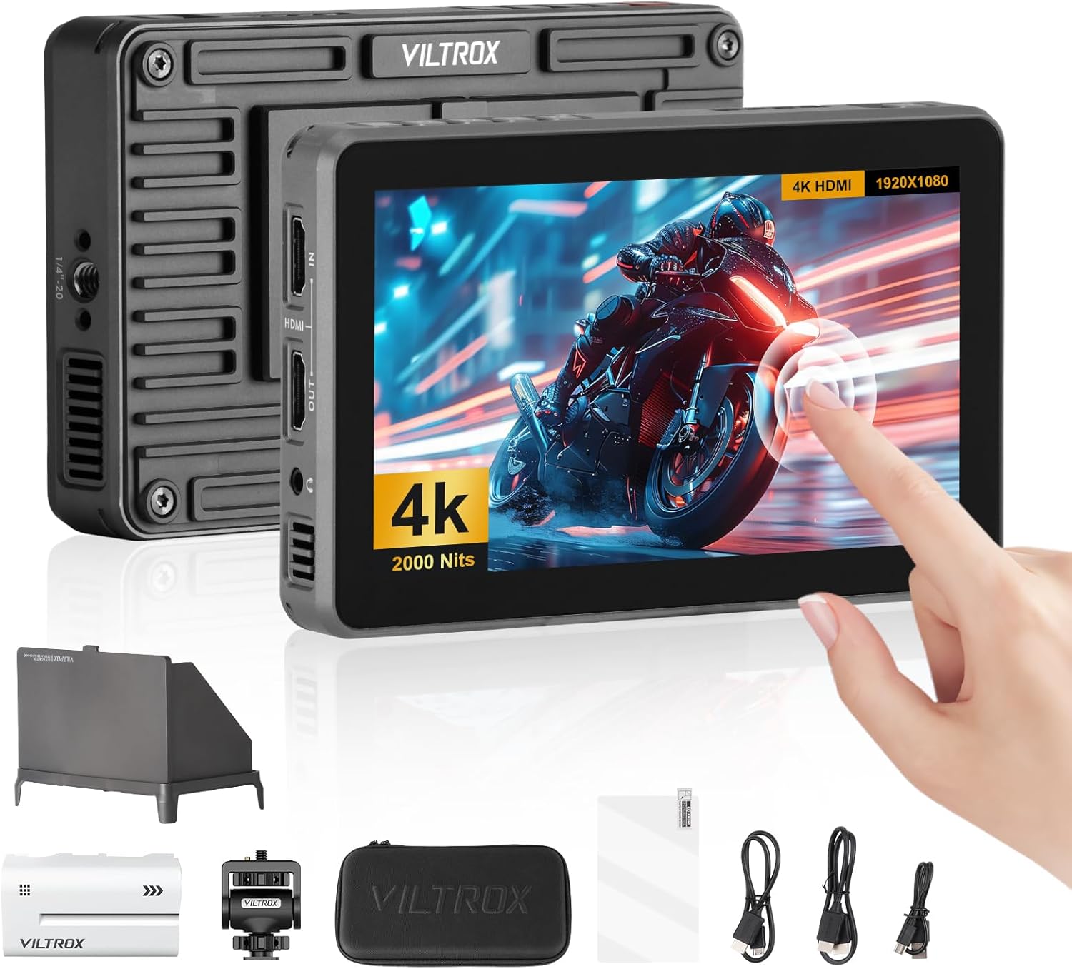 VILTROX 6 Camera Field Monitor: 4k, 2000nits, Touchscreen