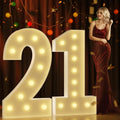 Marquee Numbers 4 ft Light Up 21 - Large Yellow Party Numbers