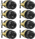 Privacy Door Knobs 8 Pack Matte Black - Interior Privacy Locksets