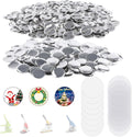 500 Sets of 32mm Blank Metal Button Making Supplies Kit