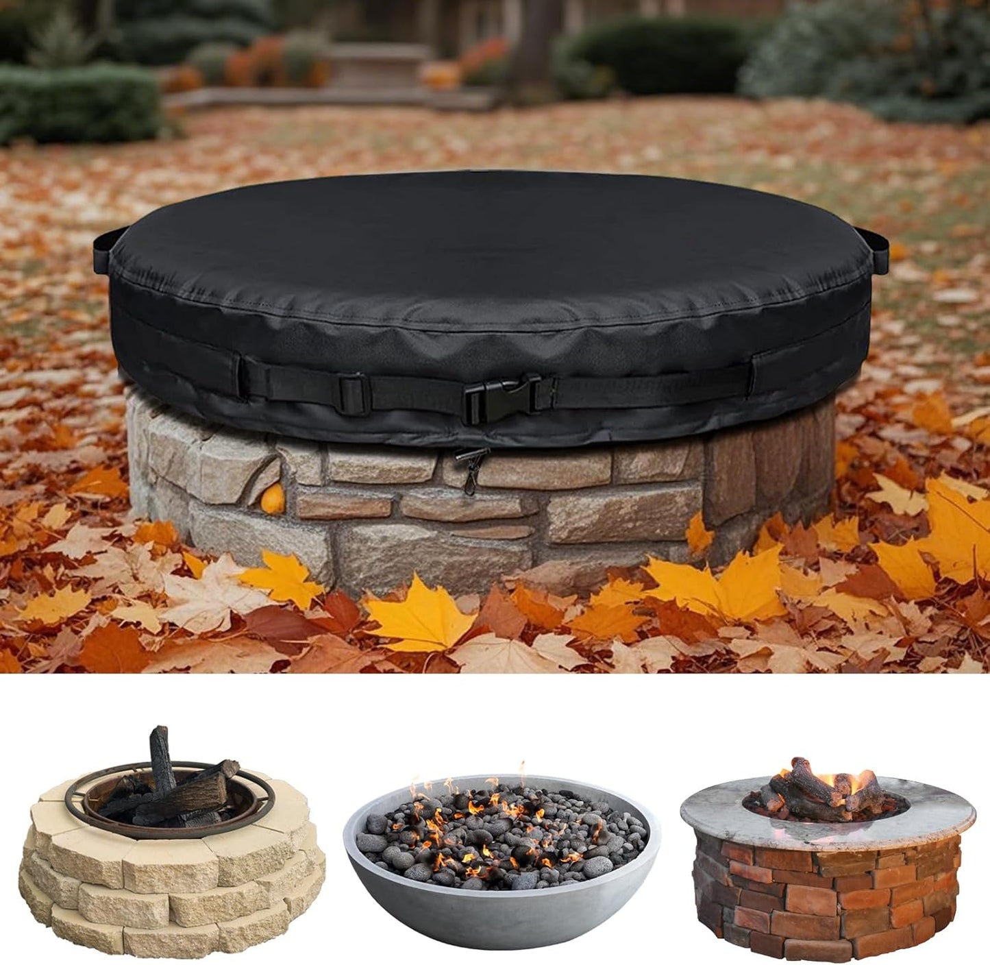 Heavy Duty Round Fire Pit Cover for In-Ground Fire Pits