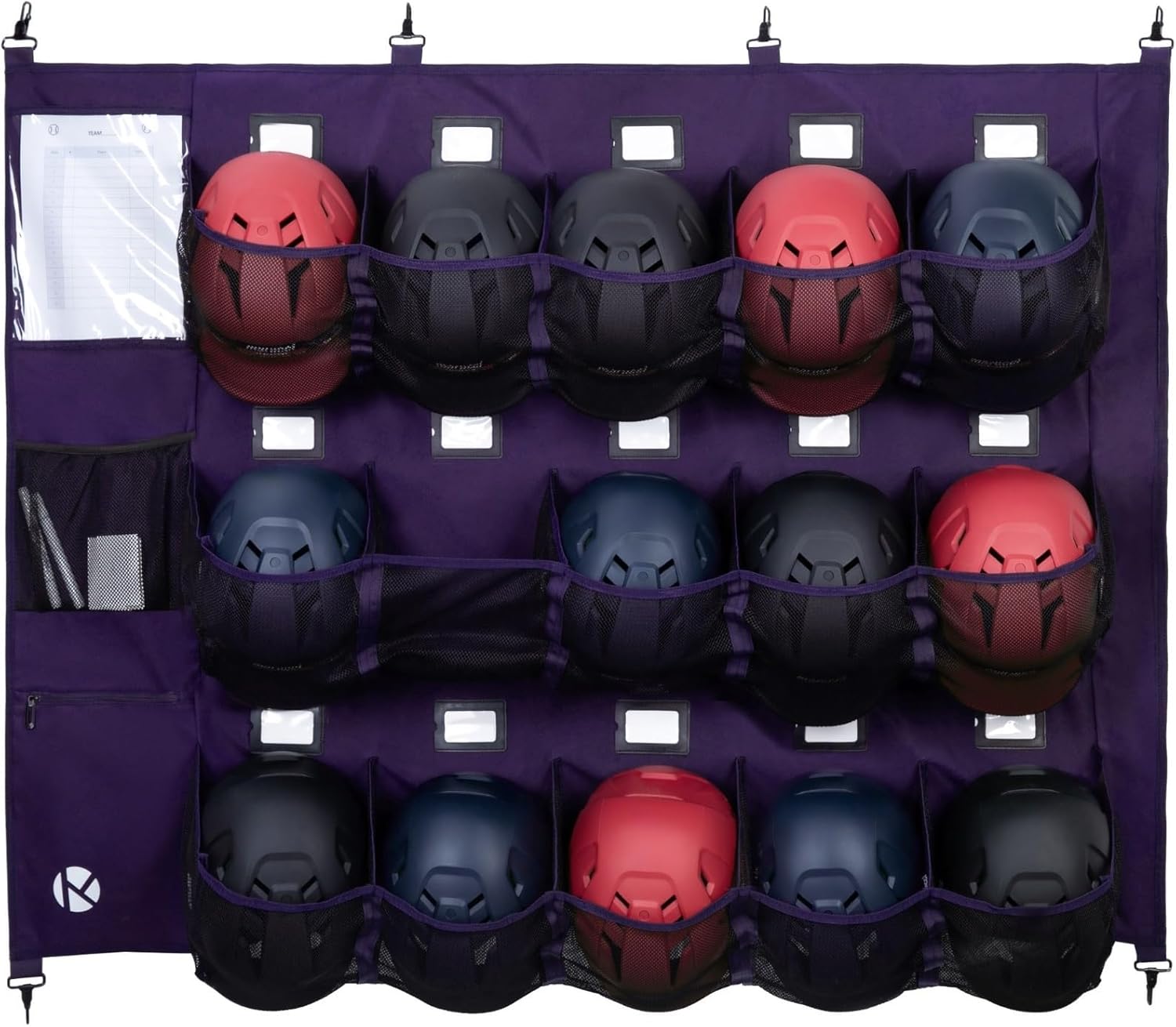 Baseball Dugout Organizer - 15+ Helmet & Glove Storage Bag