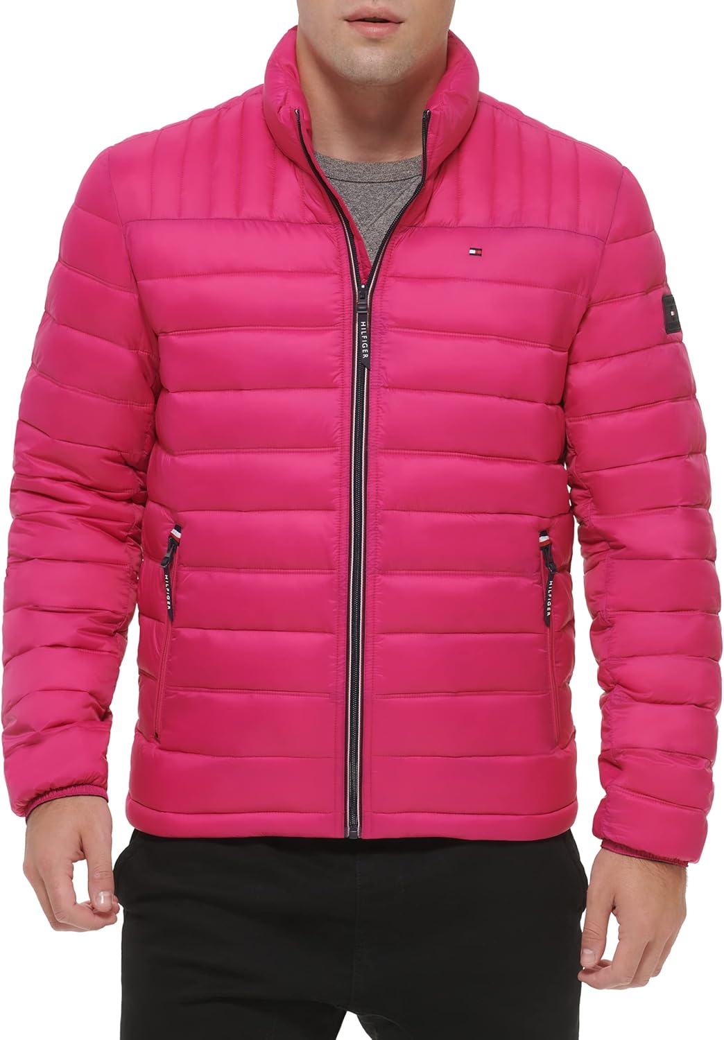 Tommy Hilfiger Mens Embroidered Logo Puffer Jacket Review