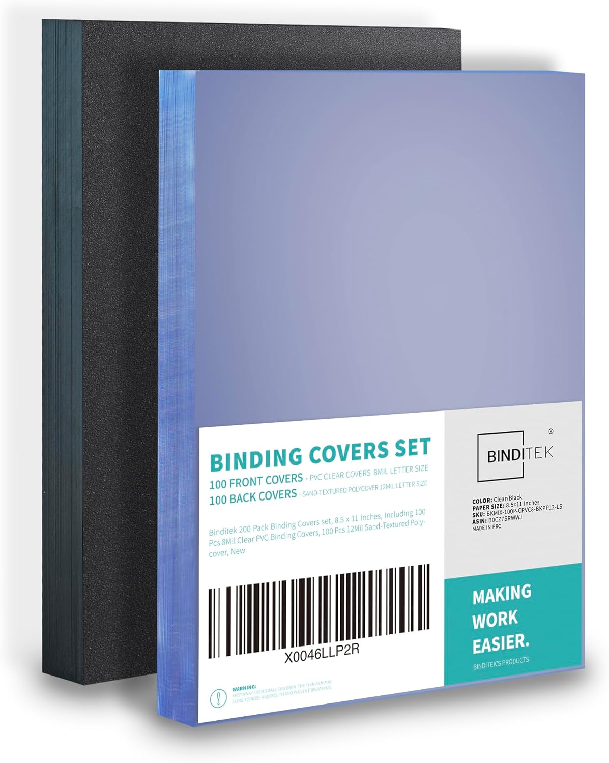 Binditek 200 Pack Binding Covers Set for Professional Presentation
