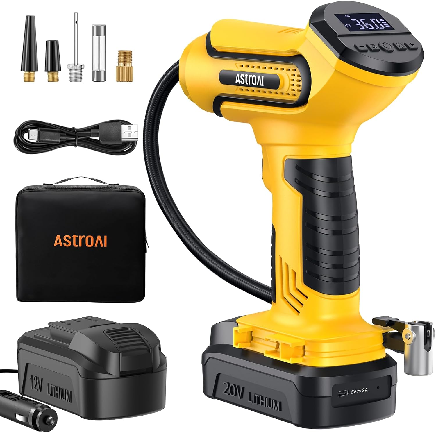 AstroAI Cordless Tire Inflator Pump - Portable Power!
