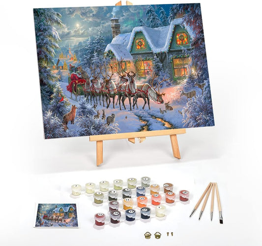 Ledgebay DIY Paint by Numbers Kit for Adults - Christmas Magic