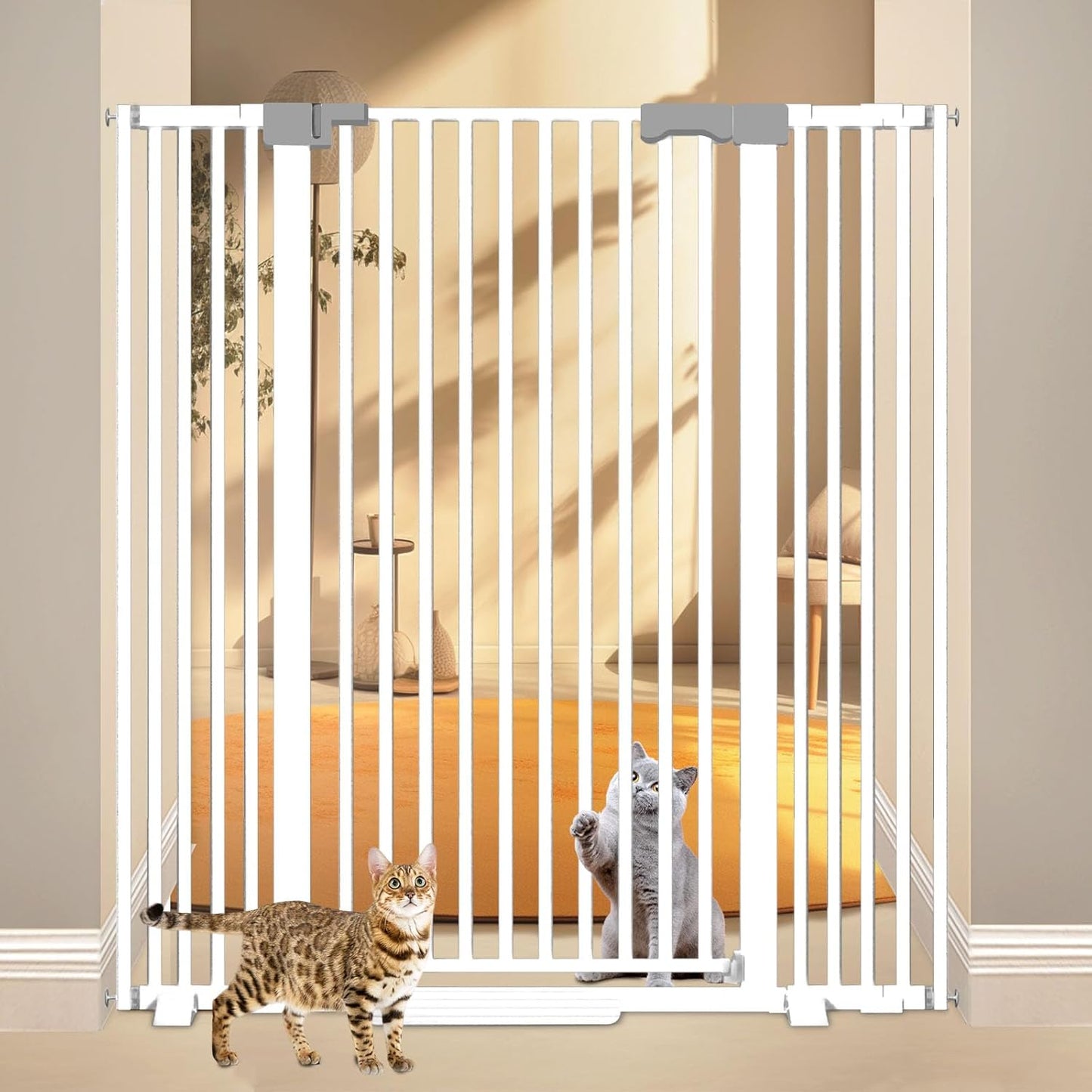 51-Inch Extra Tall Cat Gate Barrier for Doorways and Hallways