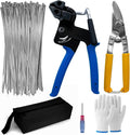 Metal Zip Ties Tool Gun - One-Hand Stainless Steel Cable Tie Kit