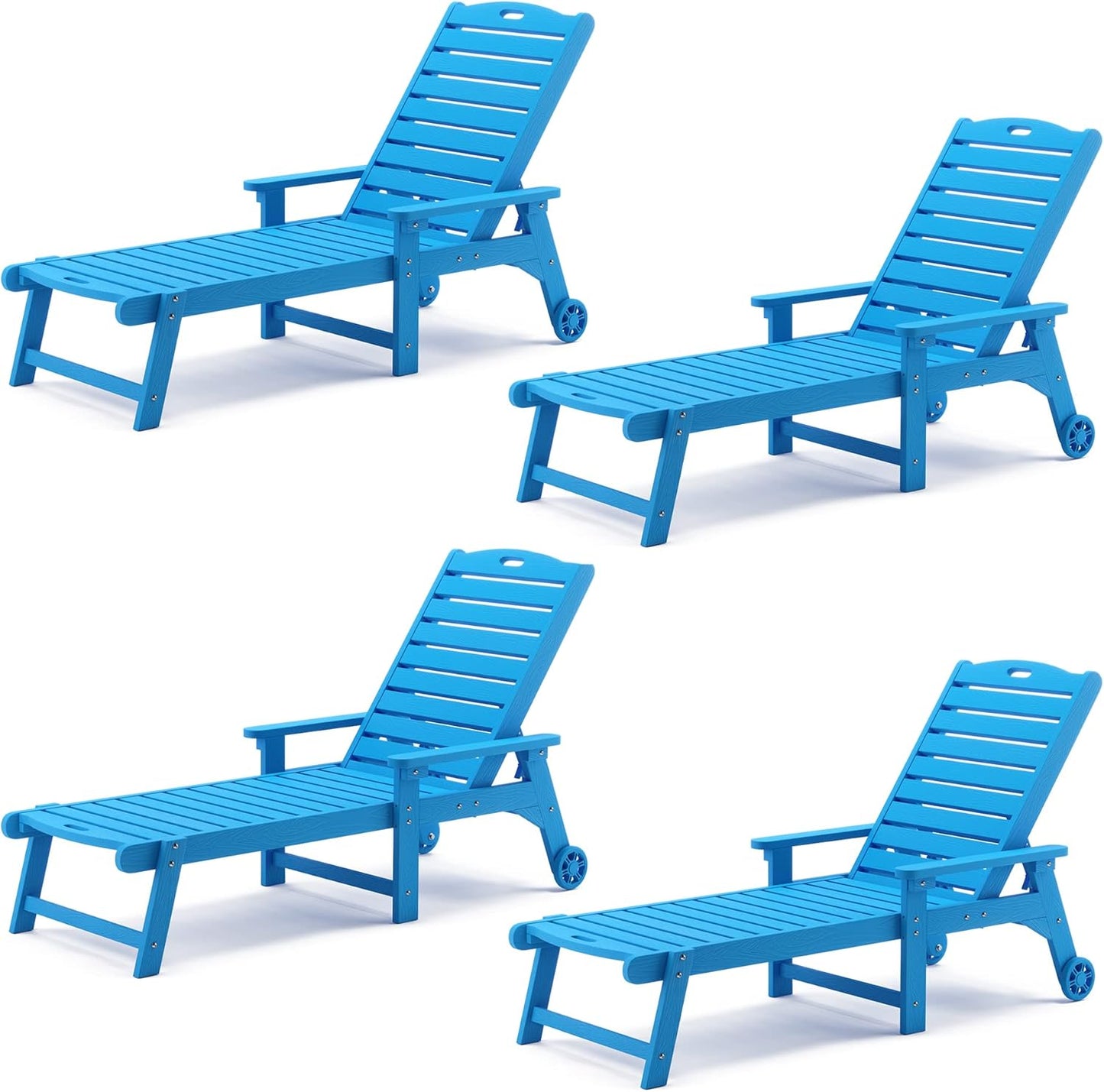 LUE BONA Outdoor Chaise Lounge Chairs Set of 4 for Relaxation