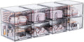 Clear Stackable Storage Drawer Organizer - 8 Pack for Makeup & Home