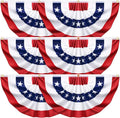 3x6 ft USA Pleated Bunting Fan Flags 6 Pack - Durable Outdoor Decor