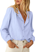 Elegant BTFBM Long Sleeve Tops for Women with Ruffle Detail