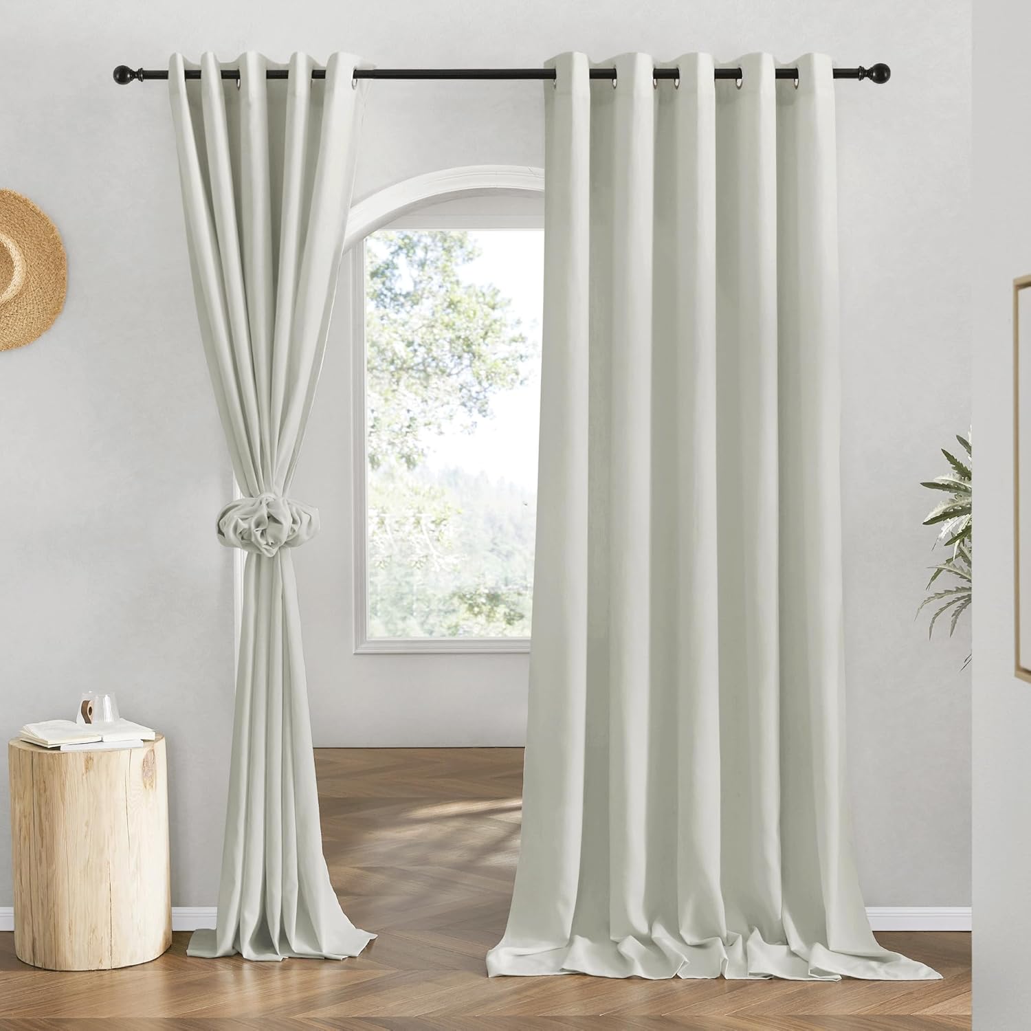 NICETOWN Linen 78 inch Curtains for Kitchen Window Privacy