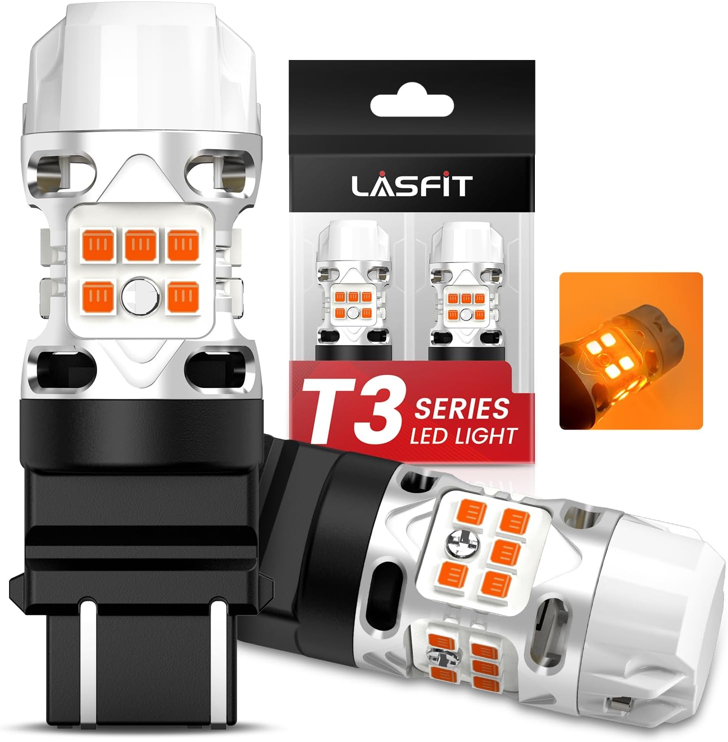 LASFIT 3157 LED Bulb Amber - Bright Turn Signal Upgrade