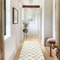 Checkered Plaid Area Rug 2x6 - Soft Faux Wool Long Runner