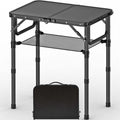 Folding Picnic Table with Storage Net - Compact Adjustable Outdoor