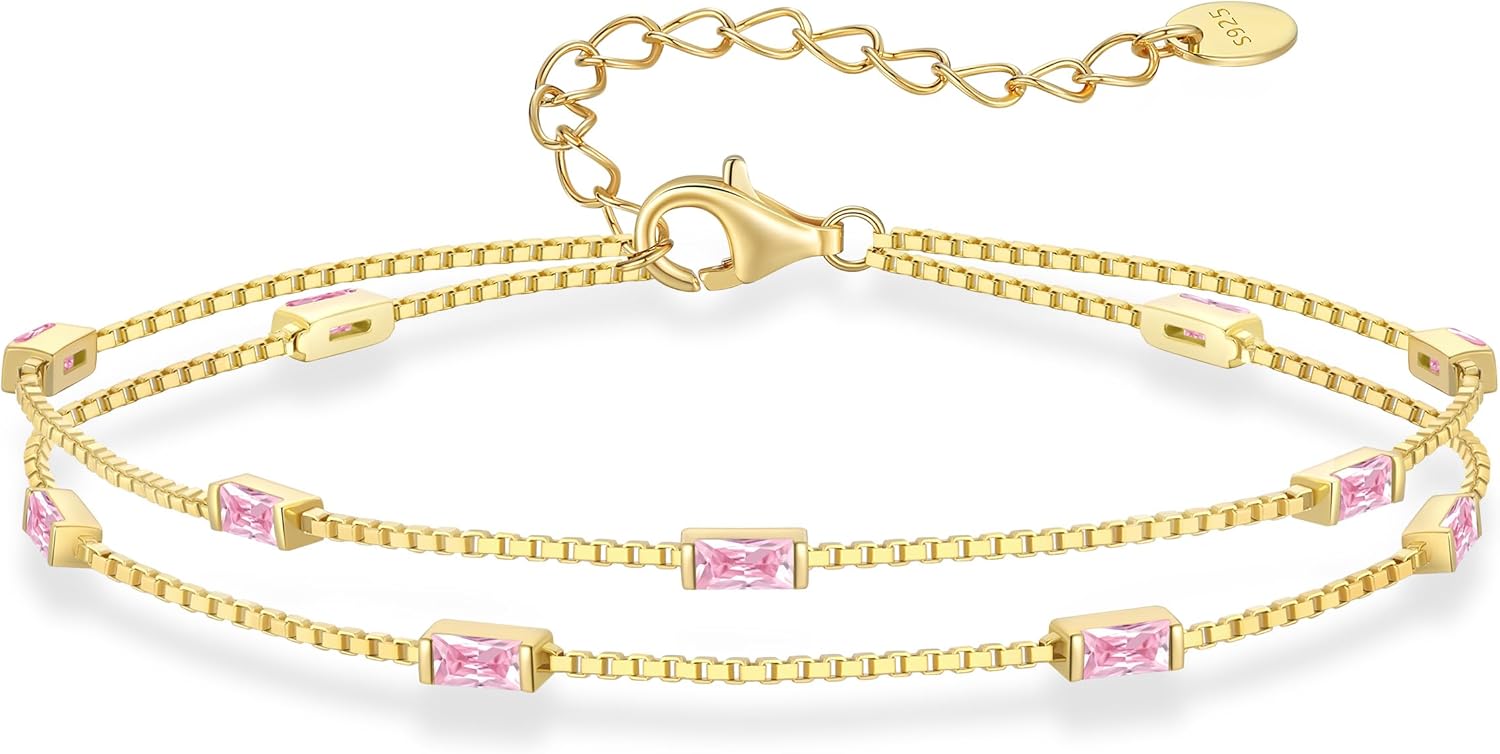 Birthstone Bracelets for Women - Elegant 925 Sterling Silver Jewelry