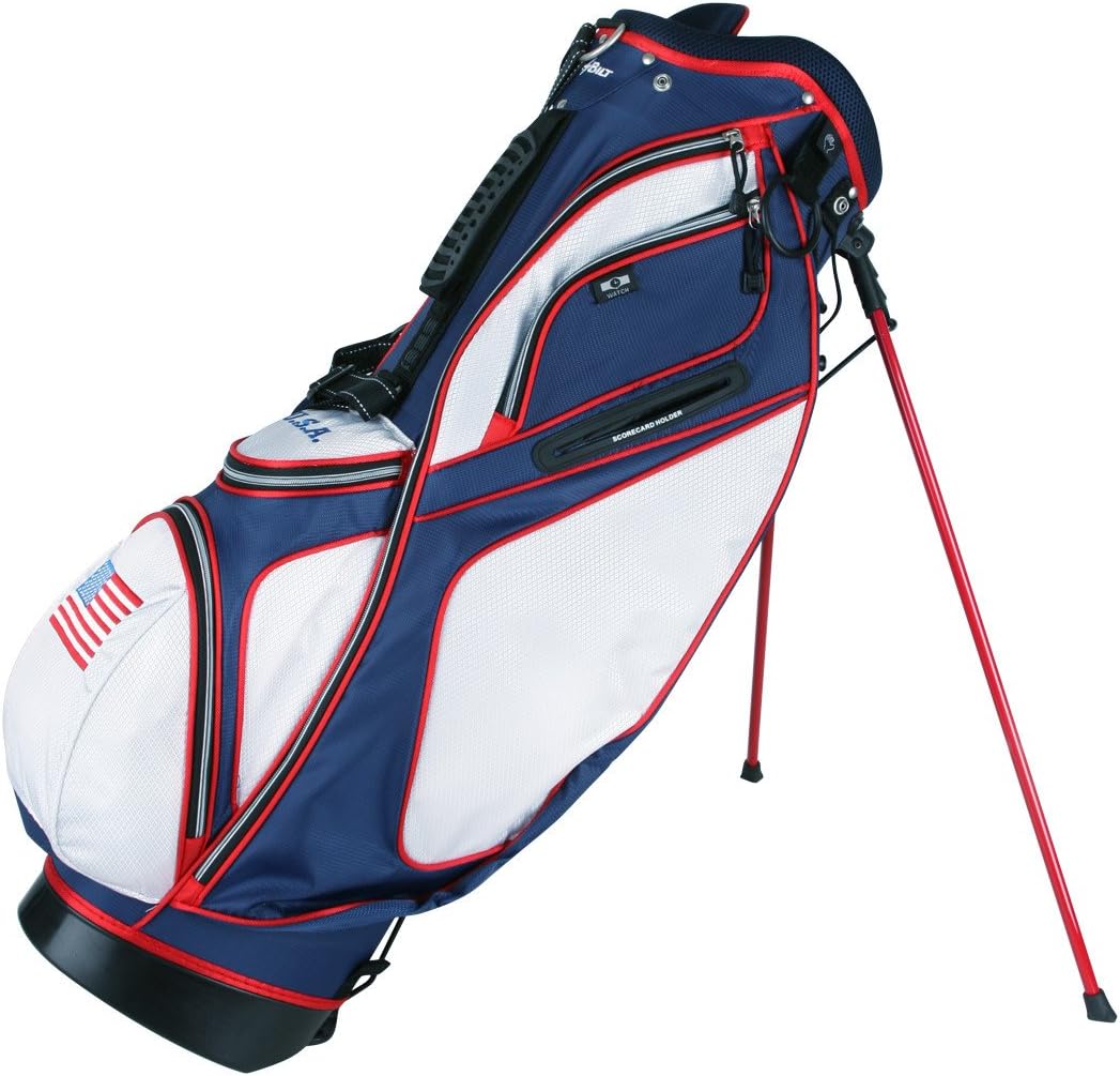 Powerbilt TPS Dunes USA Flag Golf Stand Bag - Lightweight & Organizer