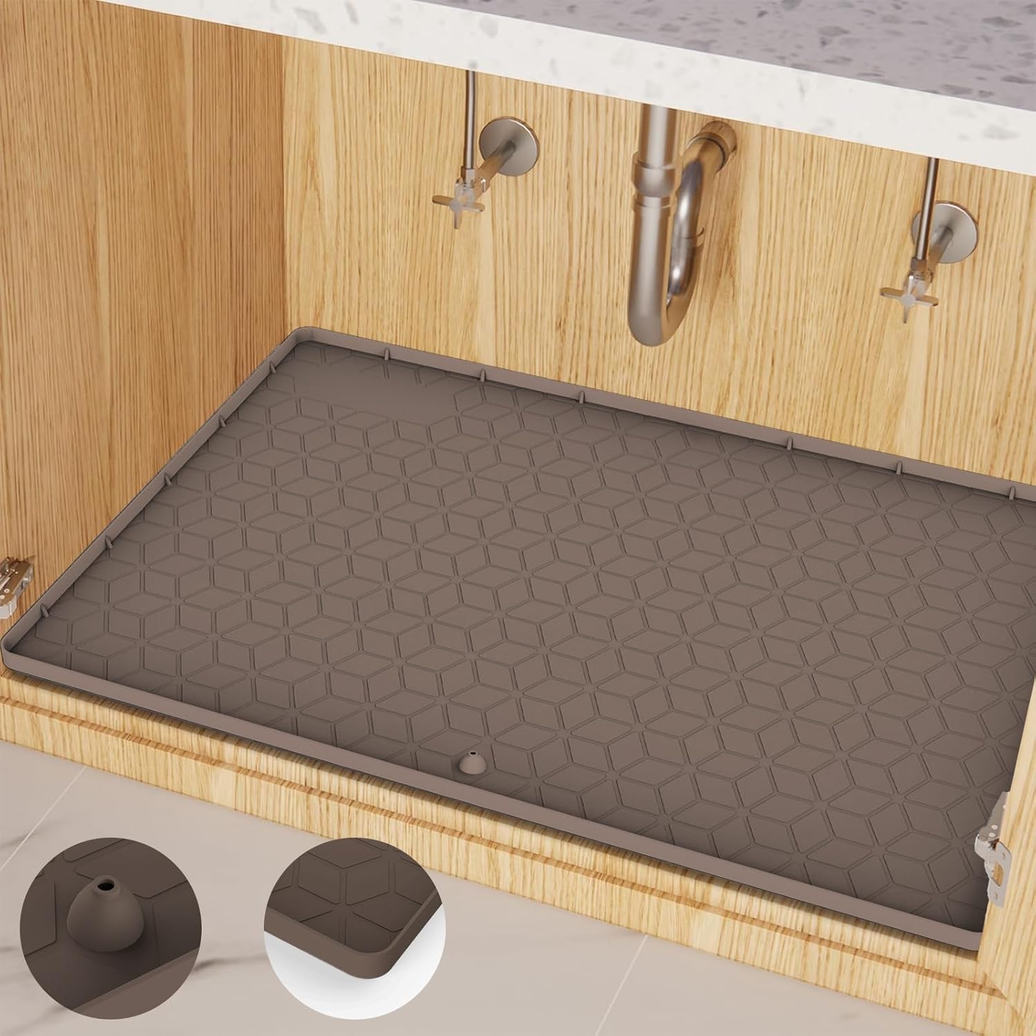 Under Sink Mat for Kitchen by MIFADFAO - Waterproof & Flexible