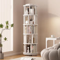 Solid Wood Rotating Bookshelf - 5 Tier 360 Spinning Bookcase