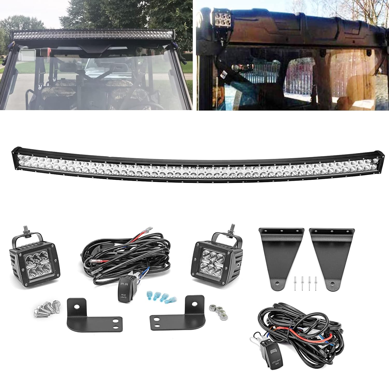 WSays Compatible Light Bar Mount Kit for Polaris Ranger 570/900/1000