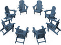Folding Adirondack Chair Set of 8 with Dual Cup Holders