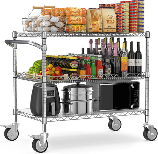 1120LBS Heavy Duty Rolling Utility Cart for Kitchen and More