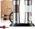 Electric Salt and Pepper Grinder Set - Rechargeable Gravity Mill