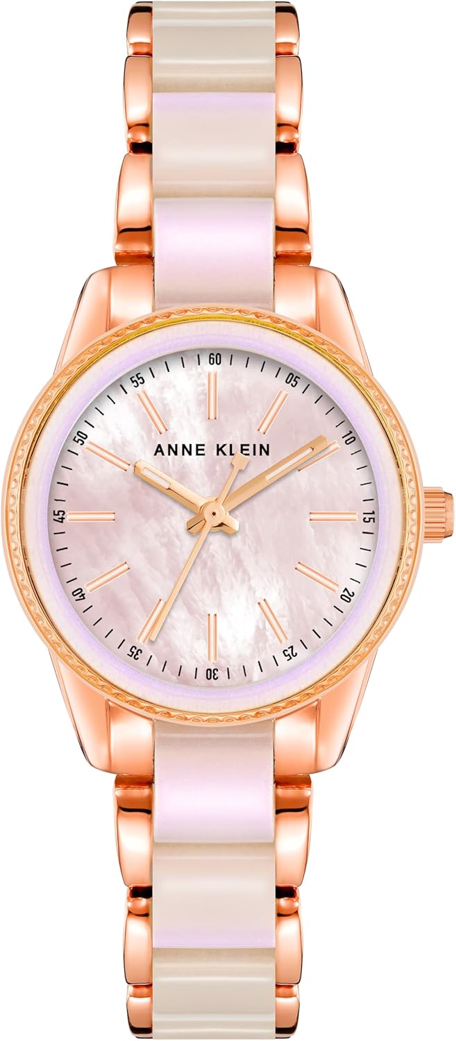 Anne Klein Women's Resin Bracelet Watch with Blush Pink Dial