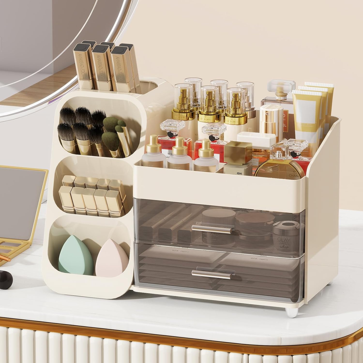 Makeup Organizer with Drawers for Vanity - Chic Storage Solution