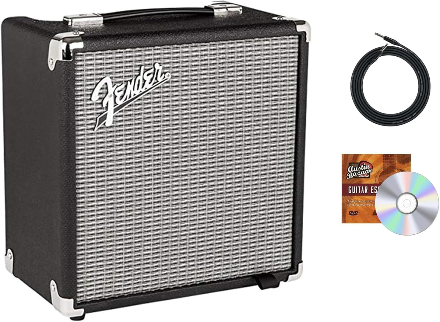 Fender Rumble 15 Bass Combo Amplifier Bundle with Cable & DVD